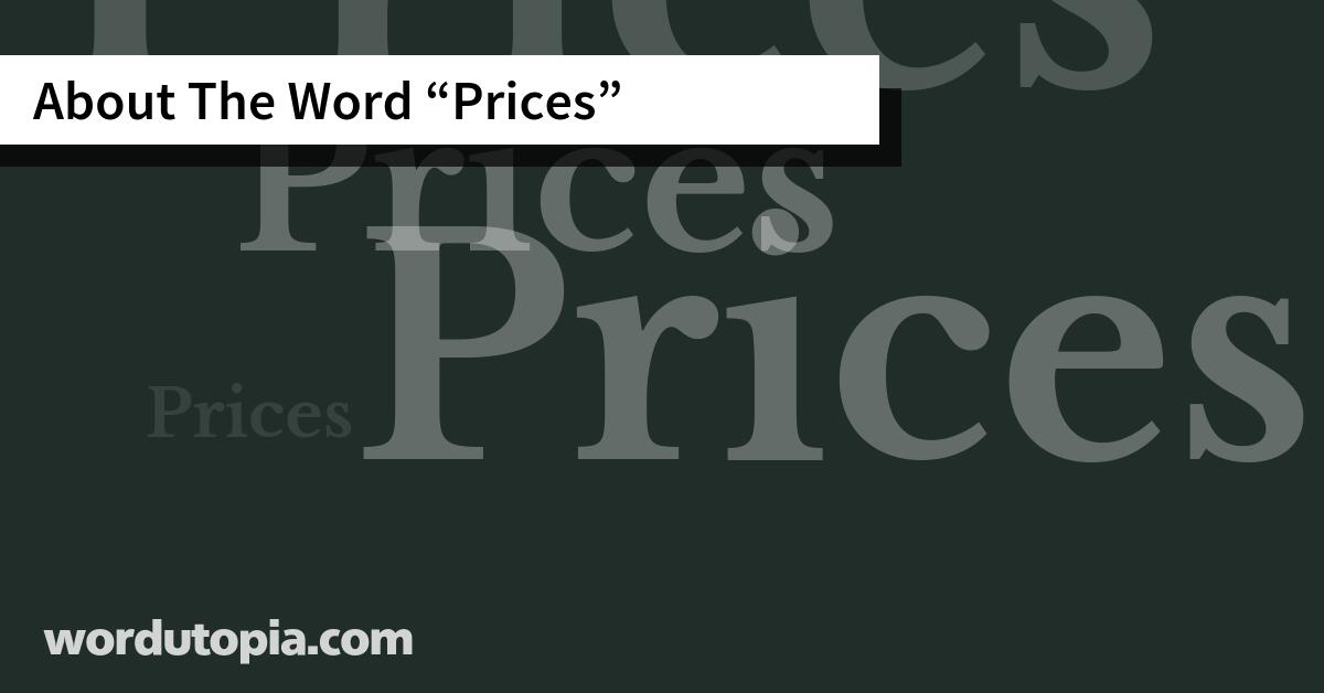 About The Word Prices