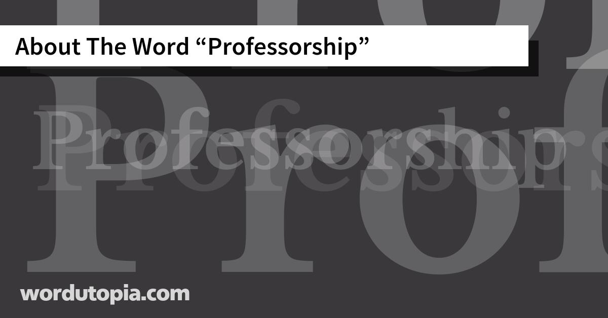 About The Word Professorship