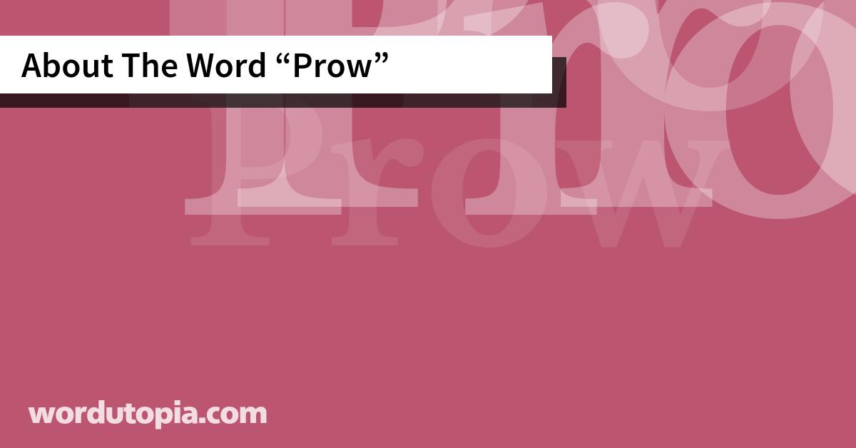 About The Word Prow