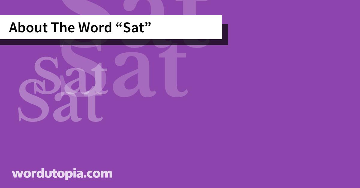 About The Word Sat