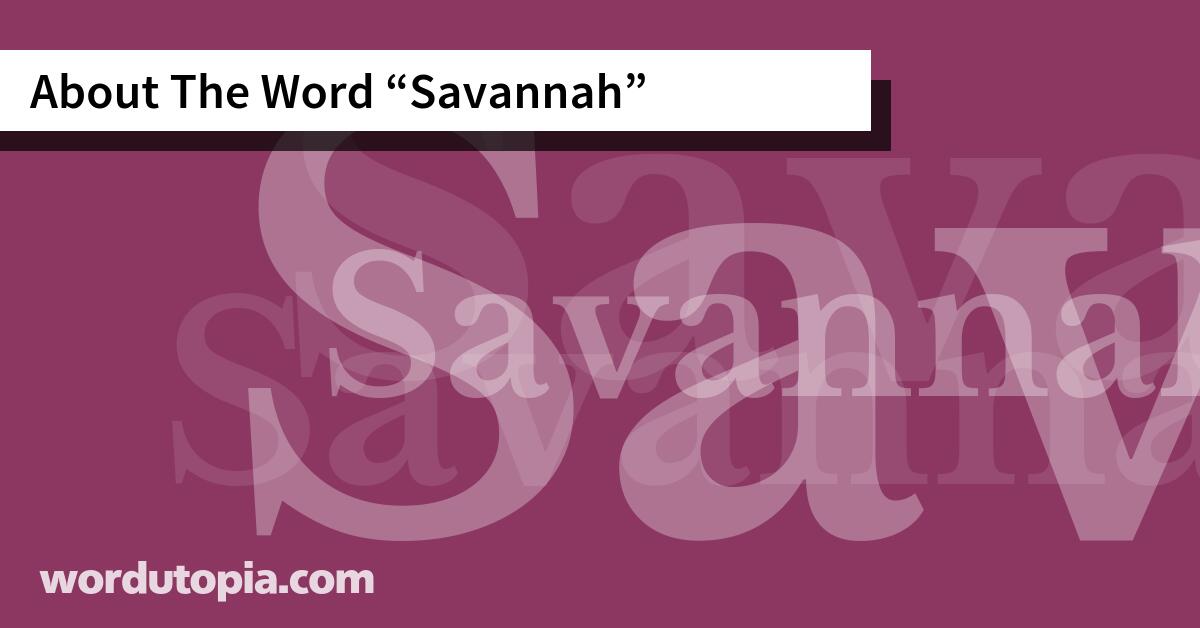 About The Word Savannah