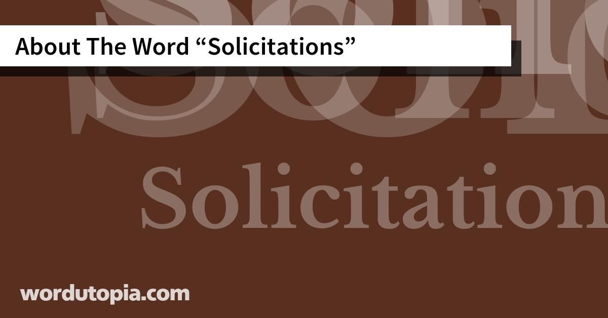 About The Word Solicitations