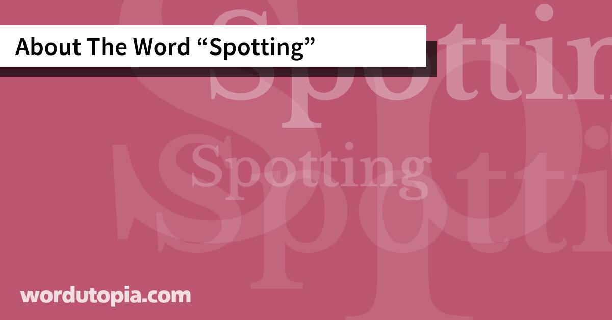 About The Word Spotting
