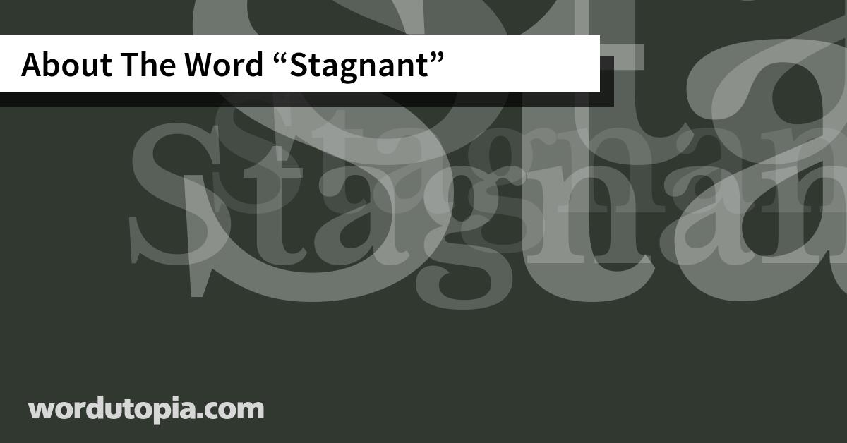 About The Word Stagnant