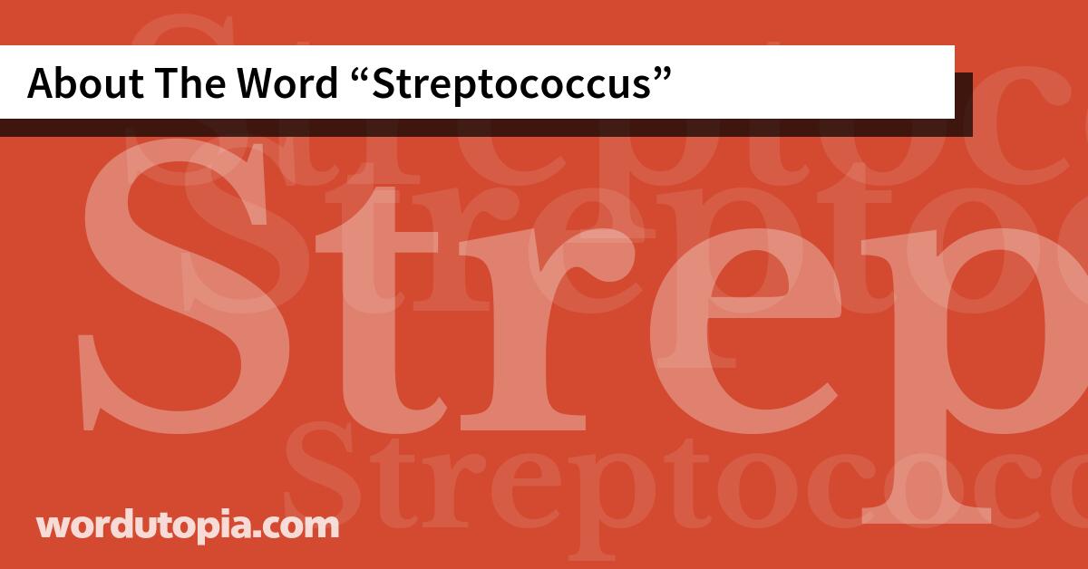 About The Word Streptococcus