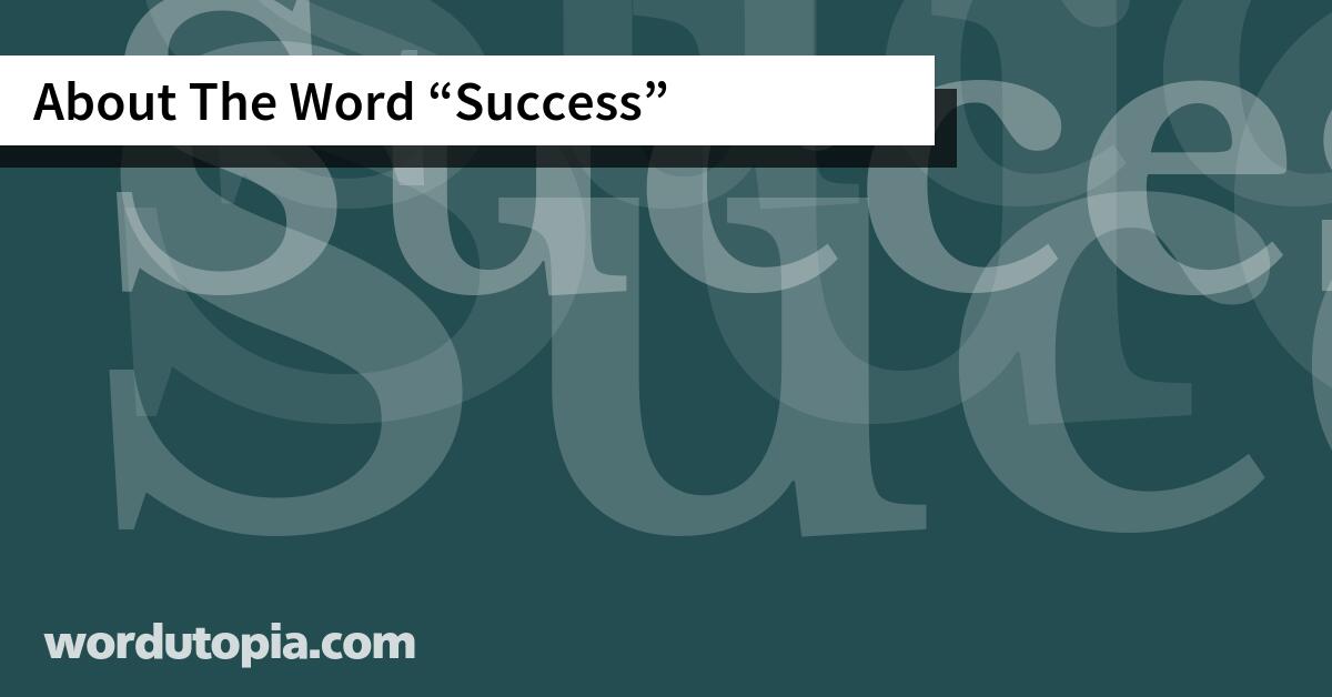 About The Word Success