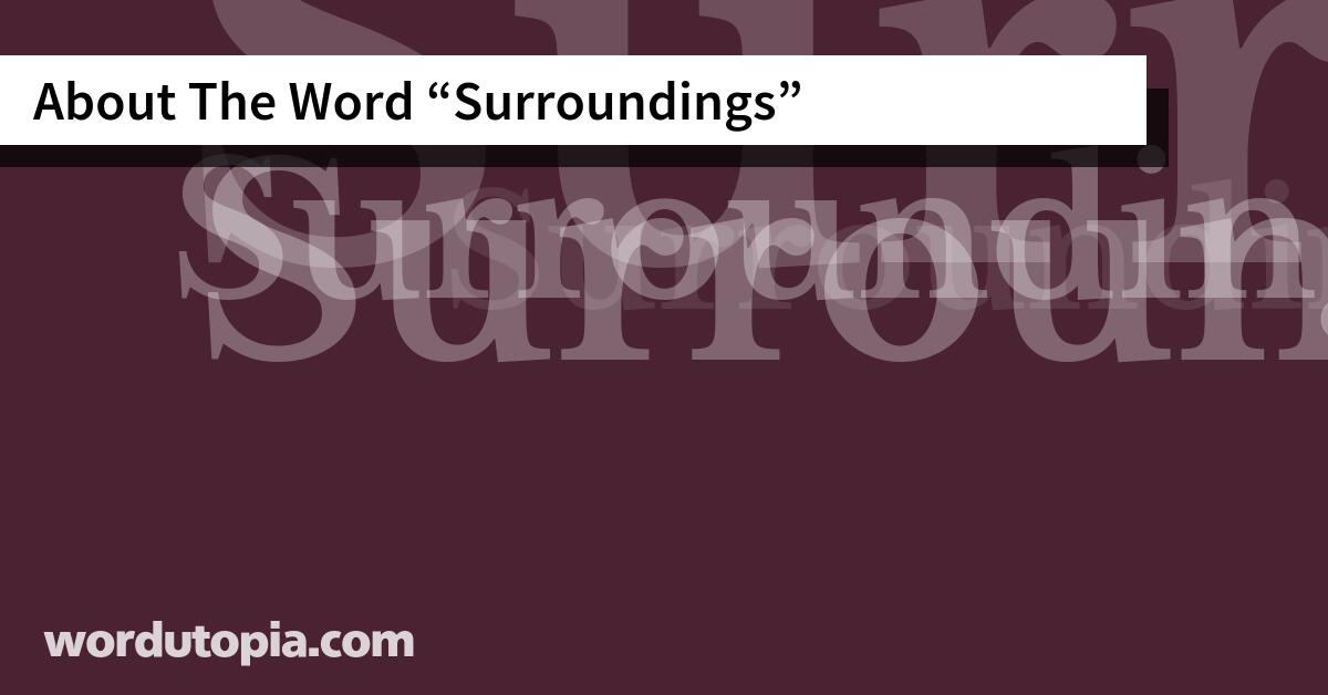 About The Word Surroundings