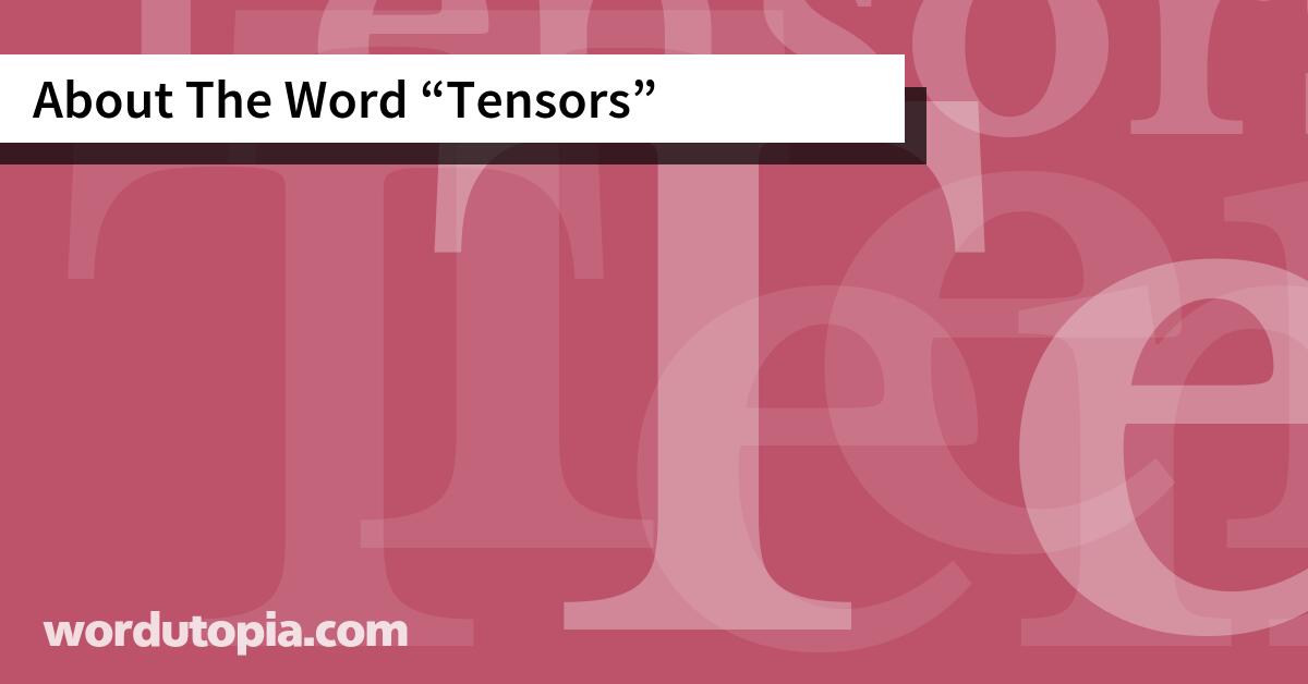 About The Word Tensors
