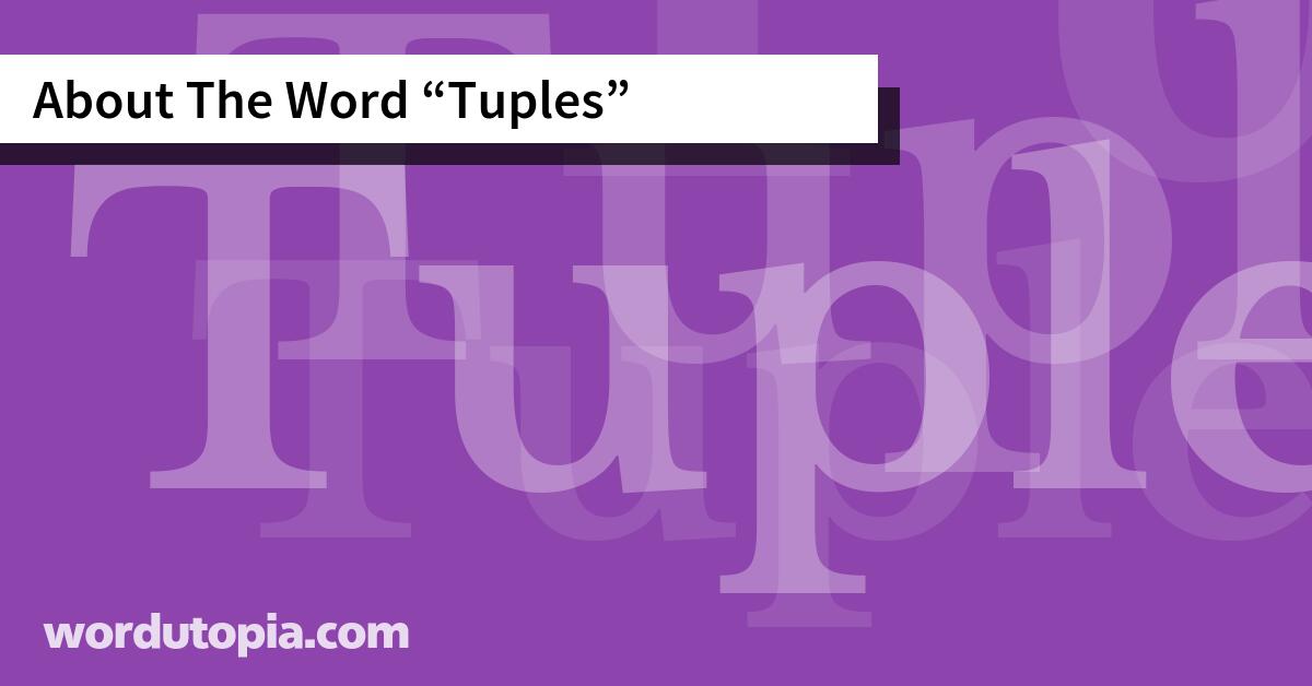 About The Word Tuples