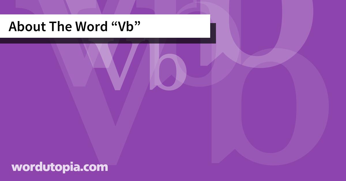 About The Word Vb