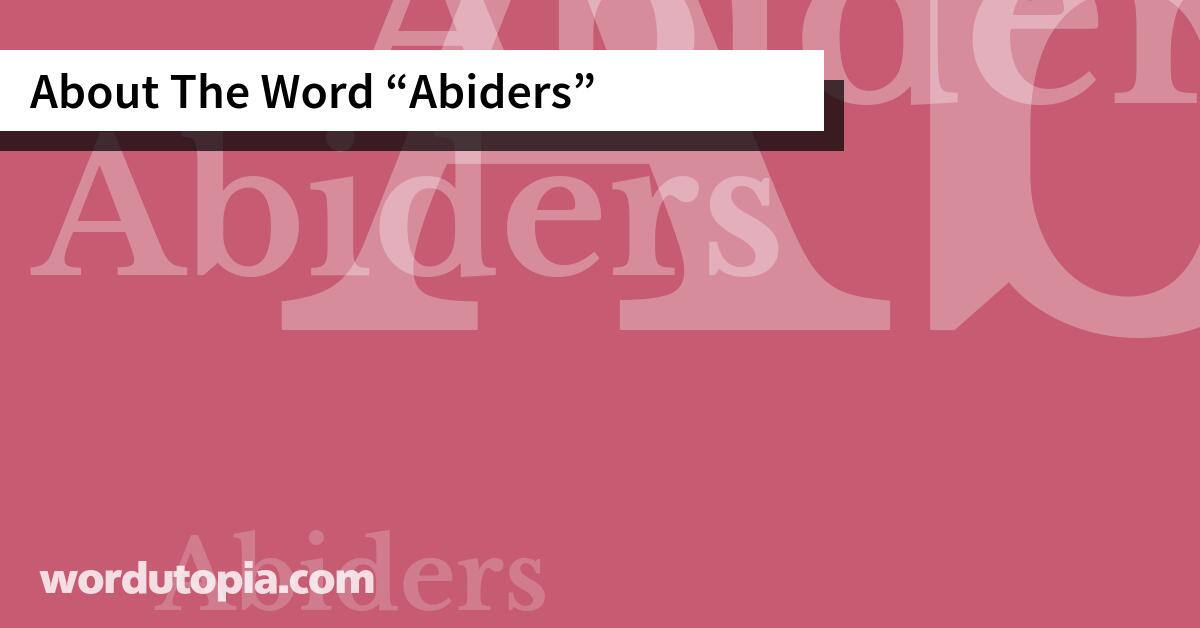 About The Word Abiders