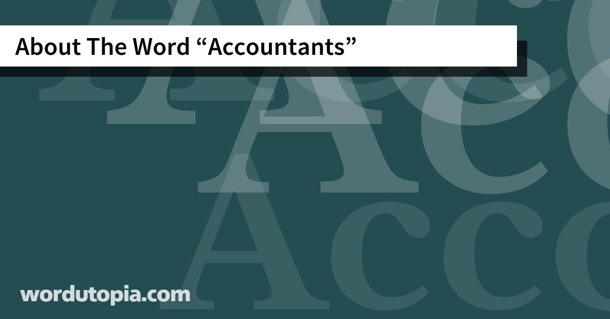 About The Word Accountants
