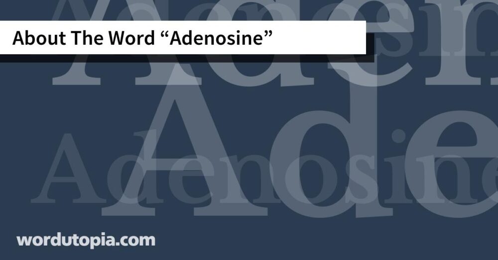 About The Word Adenosine