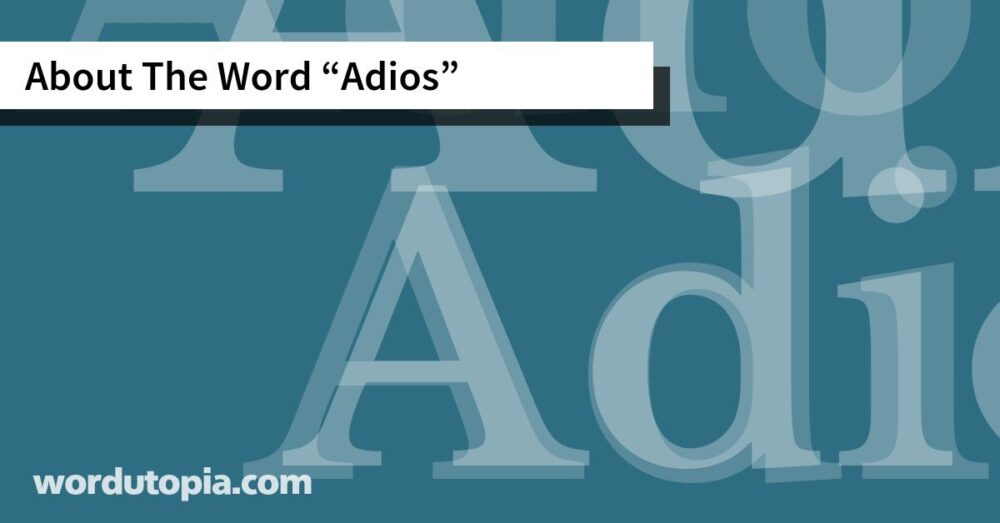 About The Word Adios