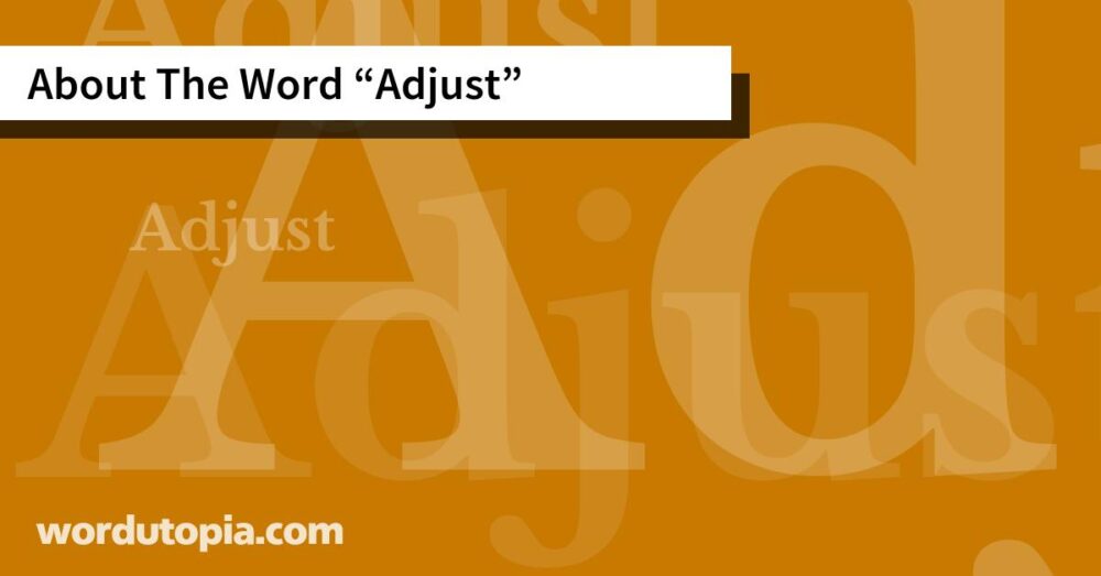 About The Word Adjust