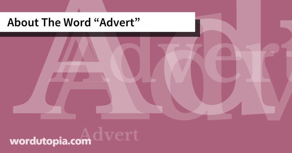 About The Word Advert