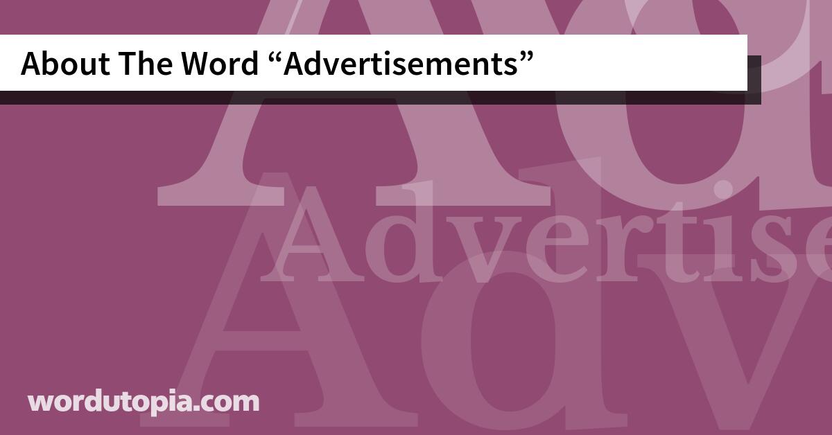 About The Word Advertisements