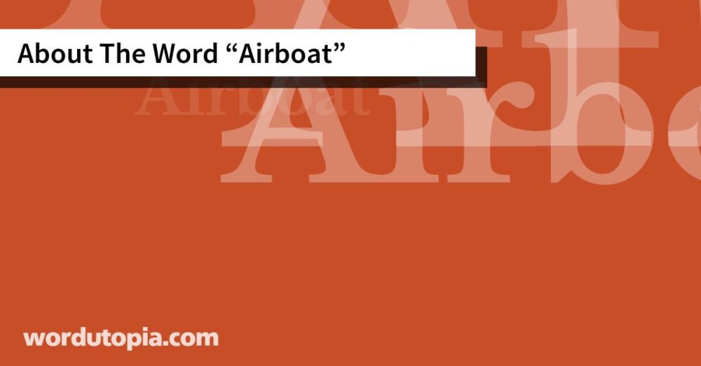 About The Word Airboat
