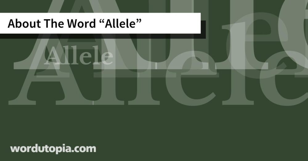 About The Word Allele