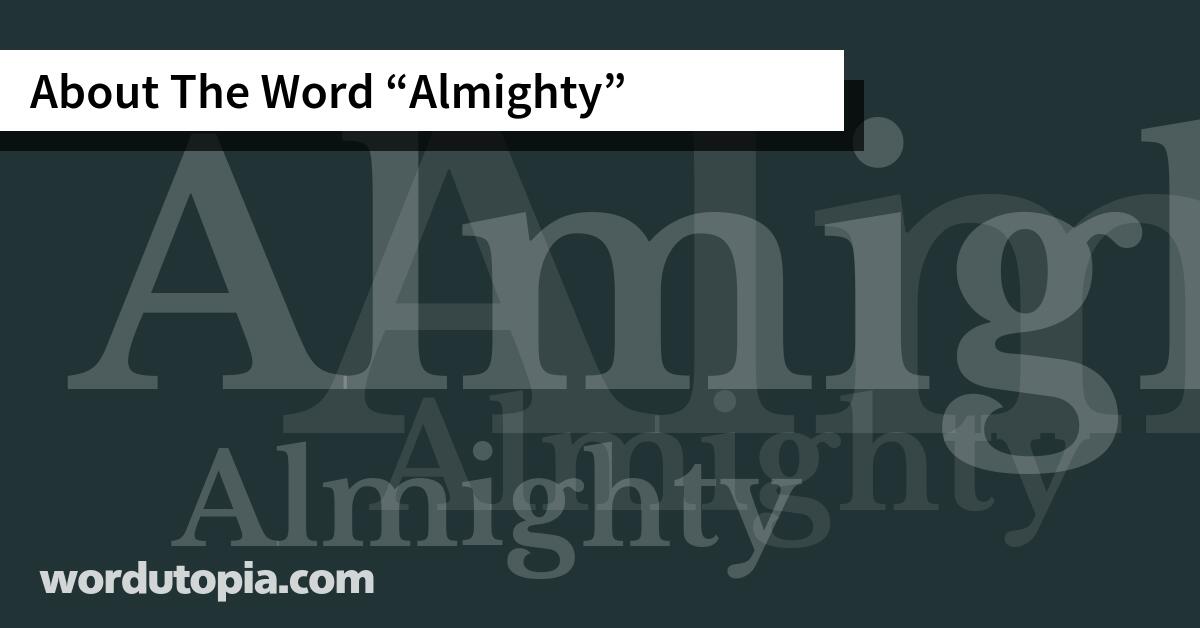 About The Word Almighty