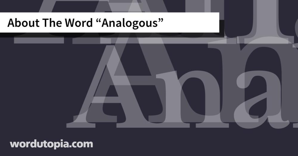 About The Word Analogous