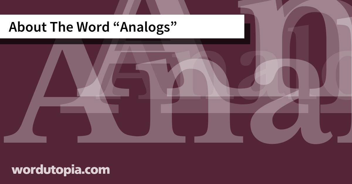 About The Word Analogs