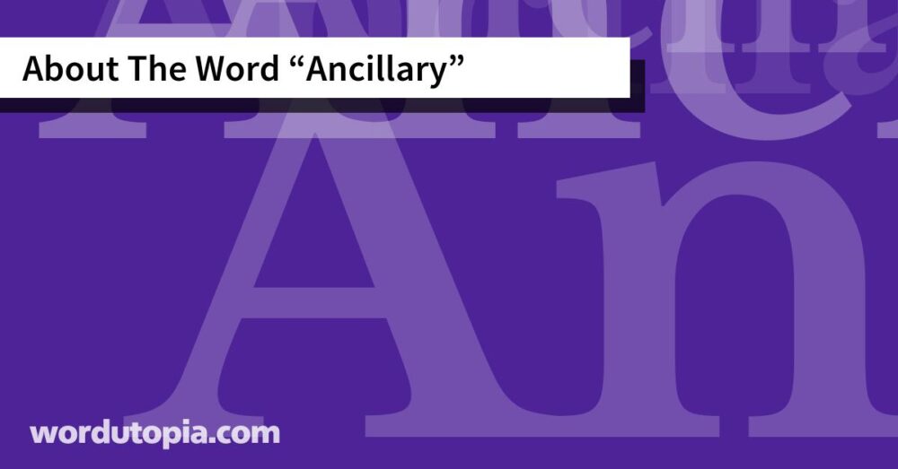 About The Word Ancillary