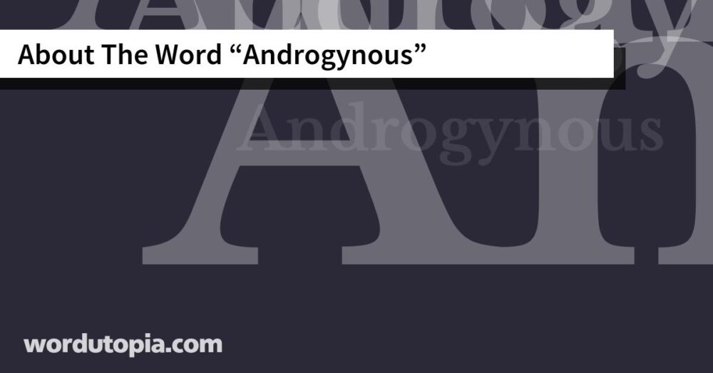 About The Word Androgynous