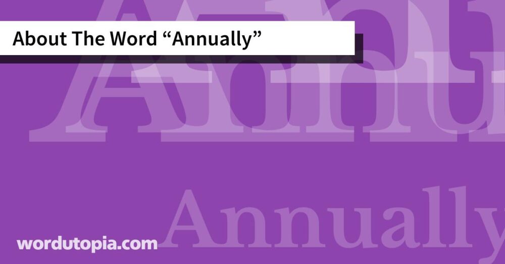 About The Word Annually