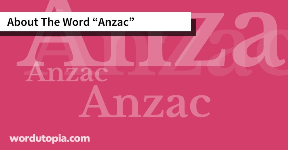 About The Word Anzac