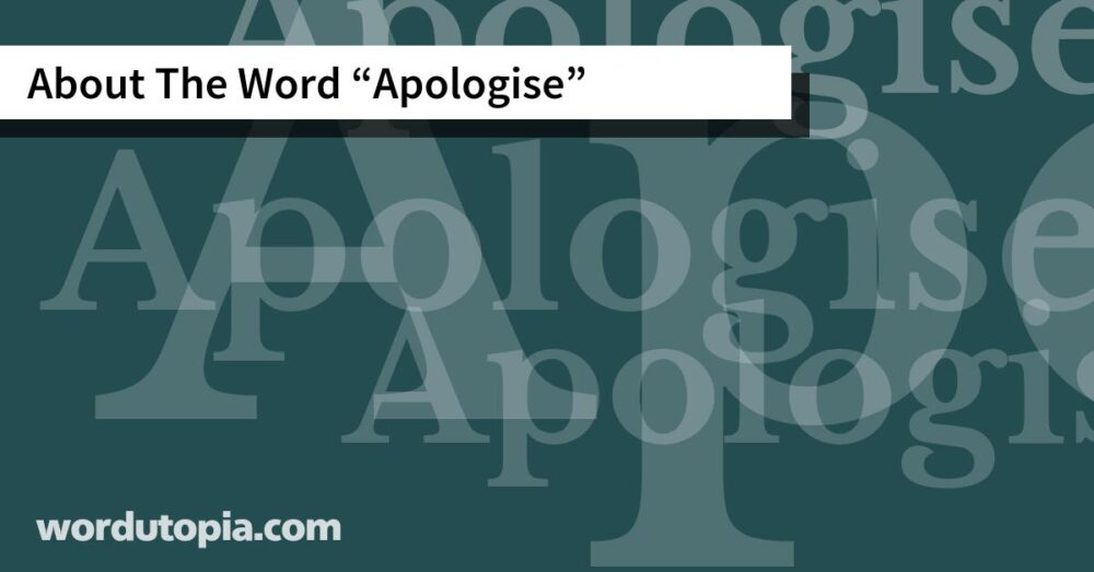 About The Word Apologise