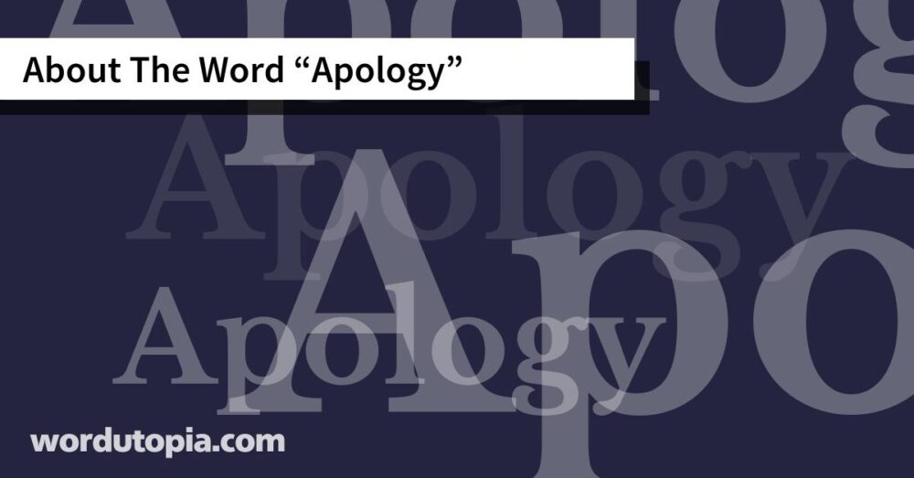 About The Word Apology