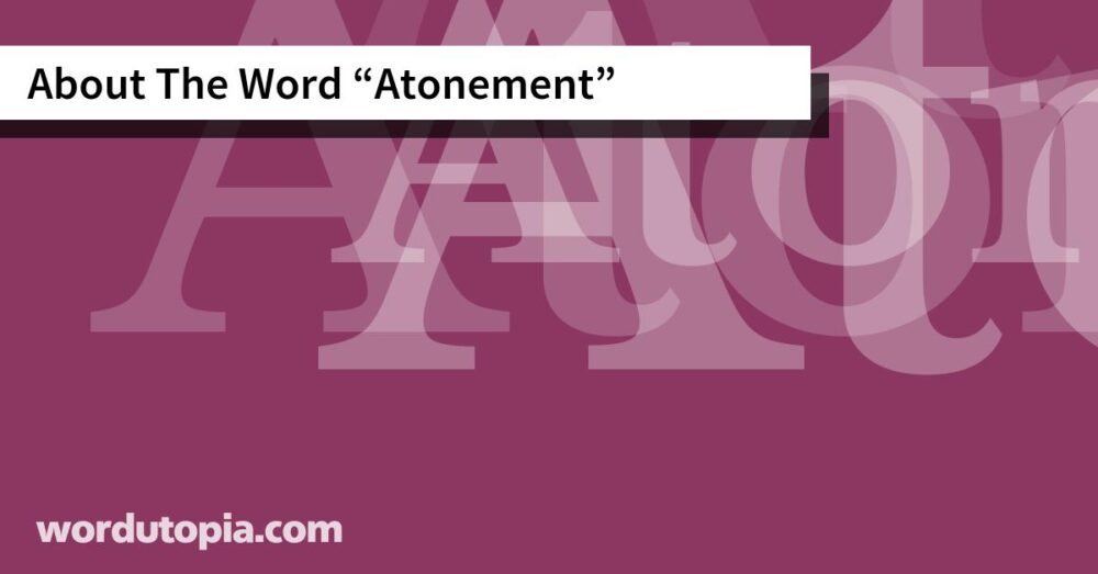 About The Word Atonement