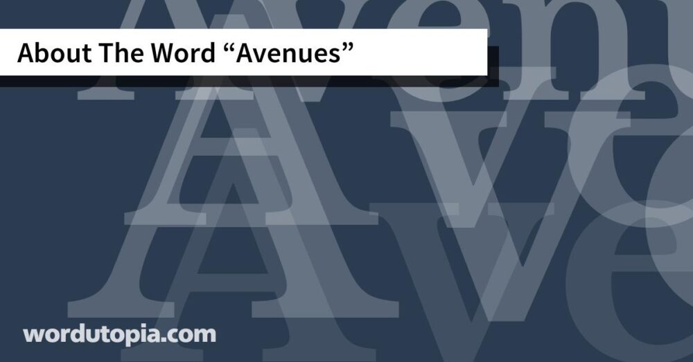 About The Word Avenues