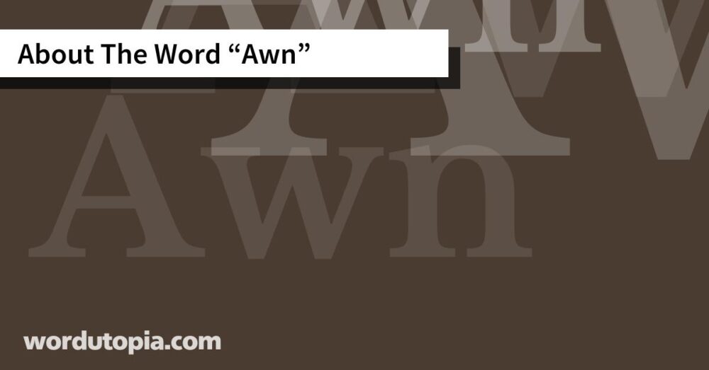 About The Word Awn