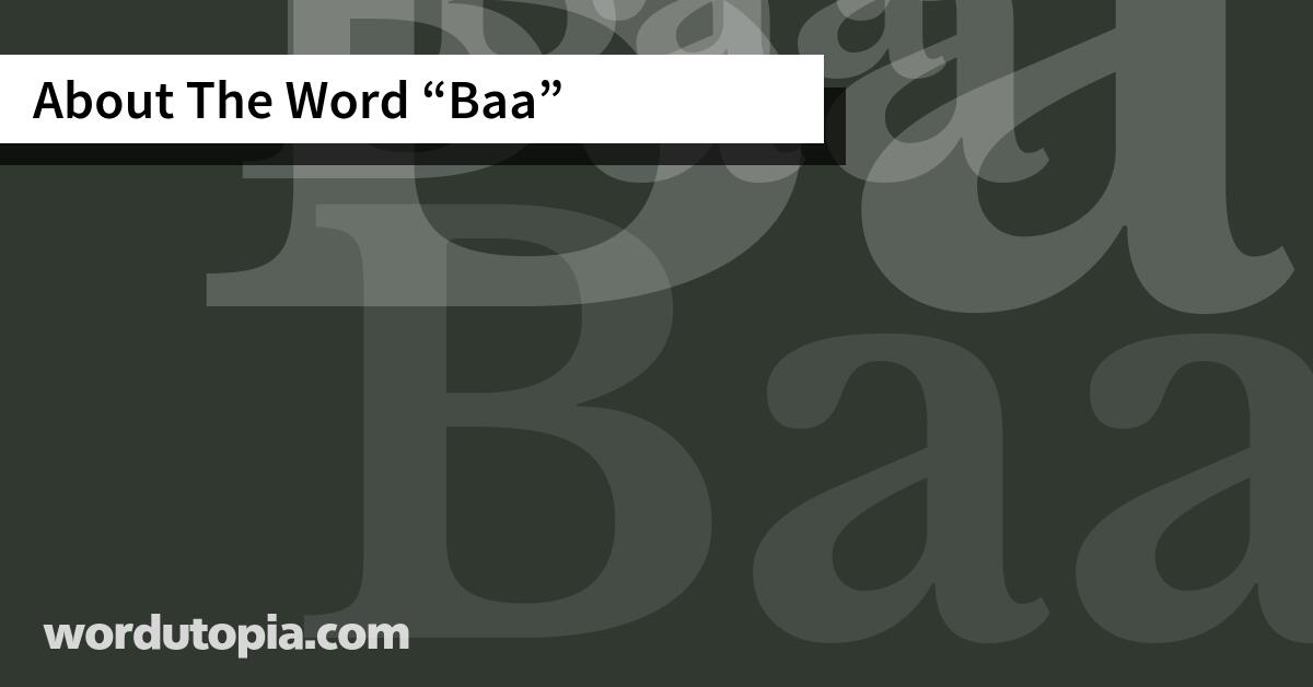 About The Word Baa