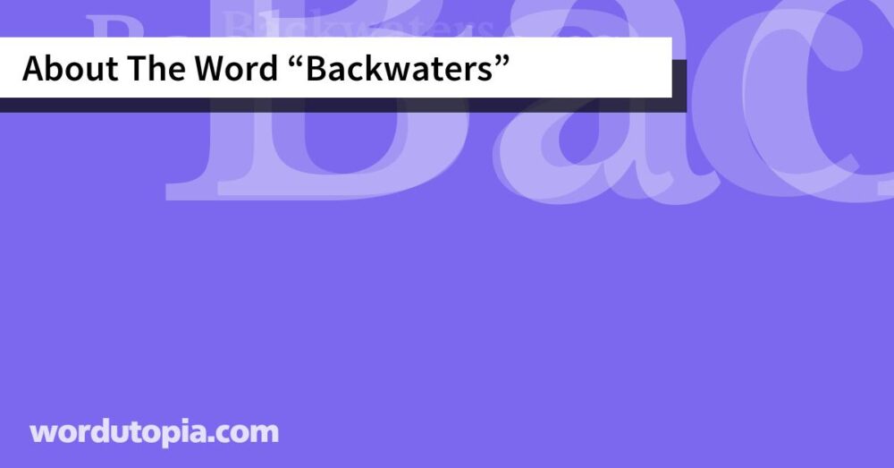 About The Word Backwaters