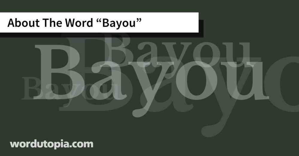 About The Word Bayou