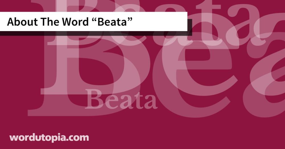 About The Word Beata
