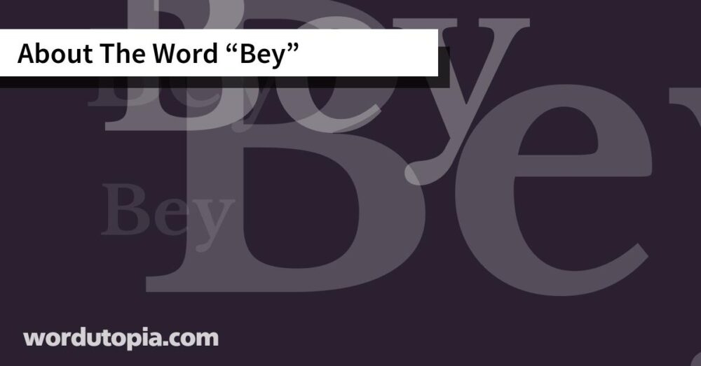 About The Word Bey
