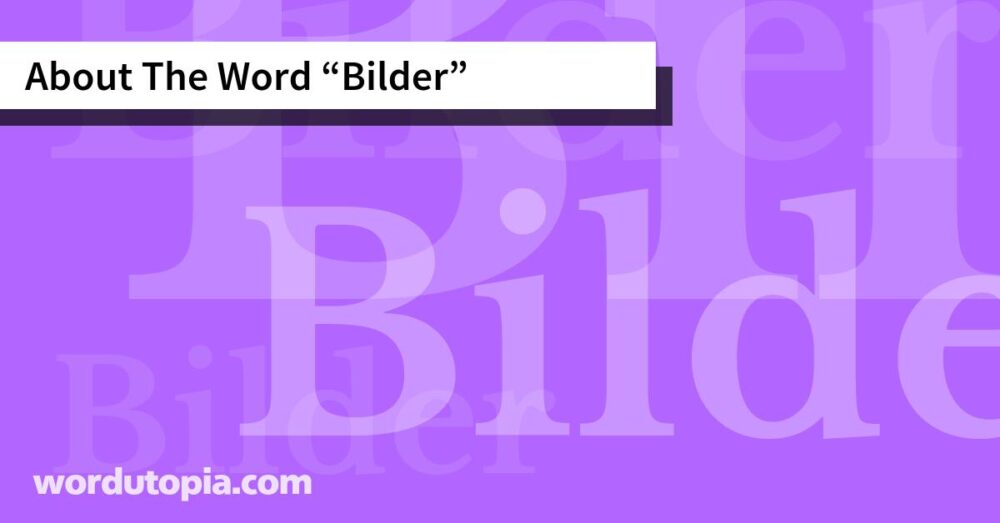About The Word Bilder