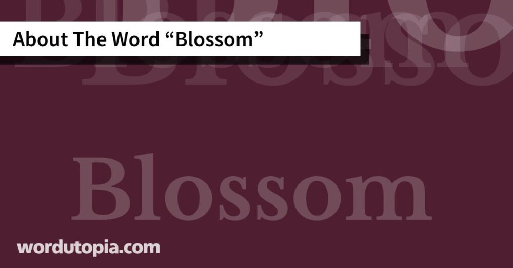 About The Word Blossom