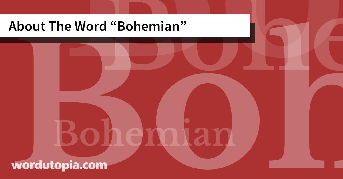 About The Word Bohemian