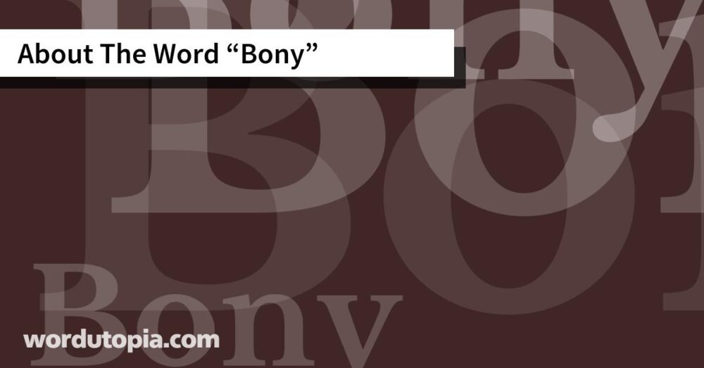 About The Word Bony