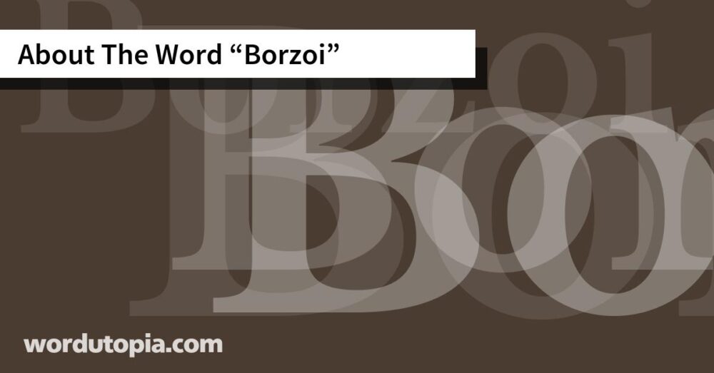 About The Word Borzoi