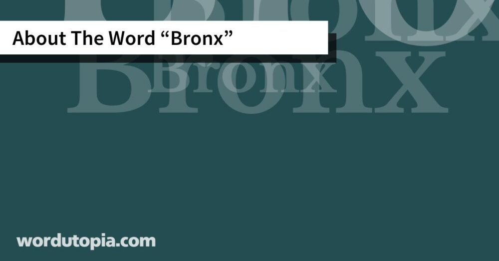 About The Word Bronx