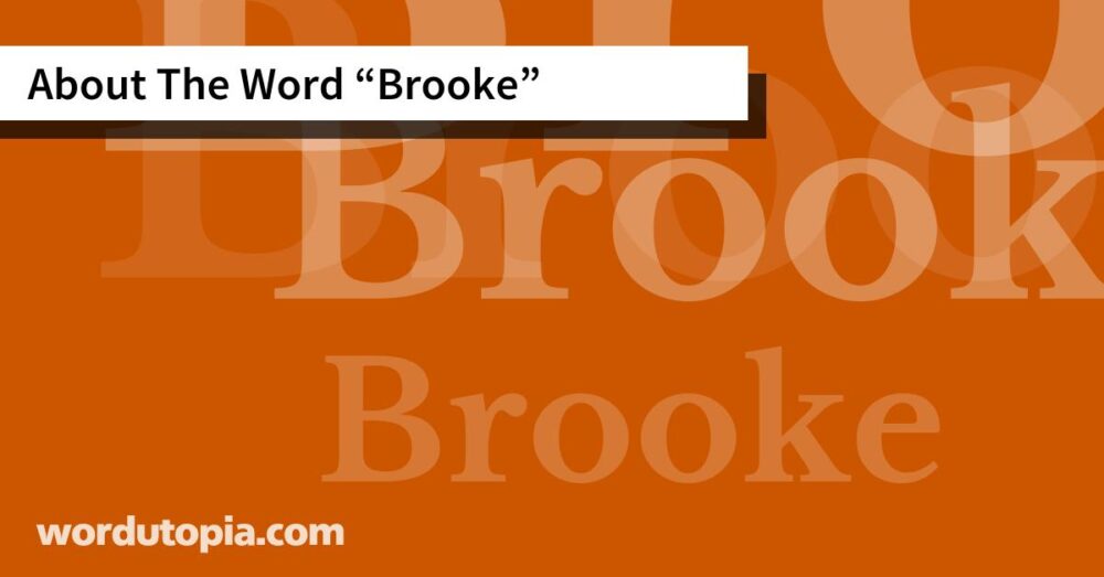 About The Word Brooke