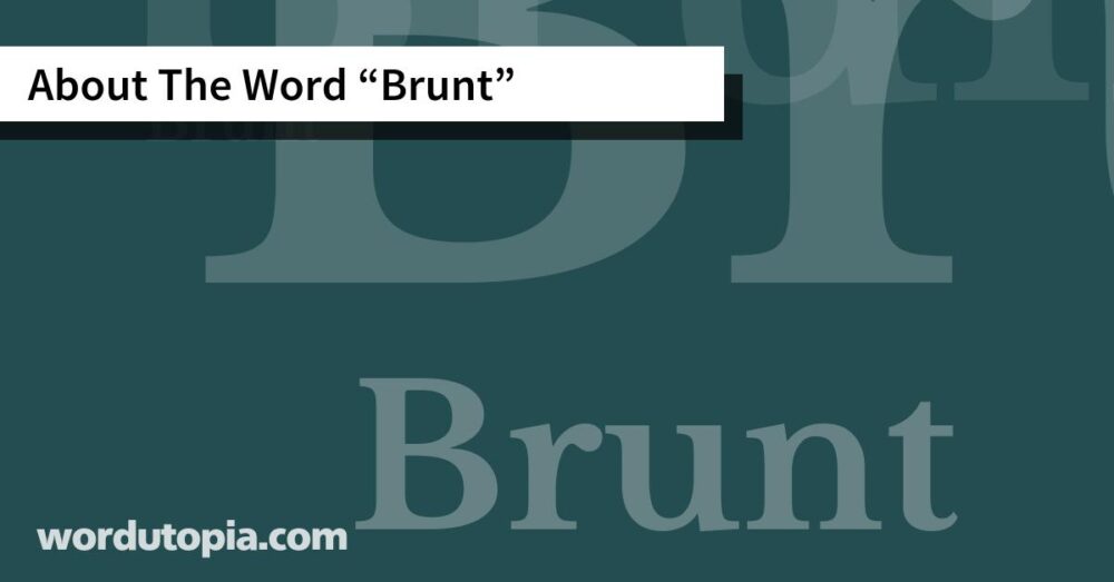 About The Word Brunt