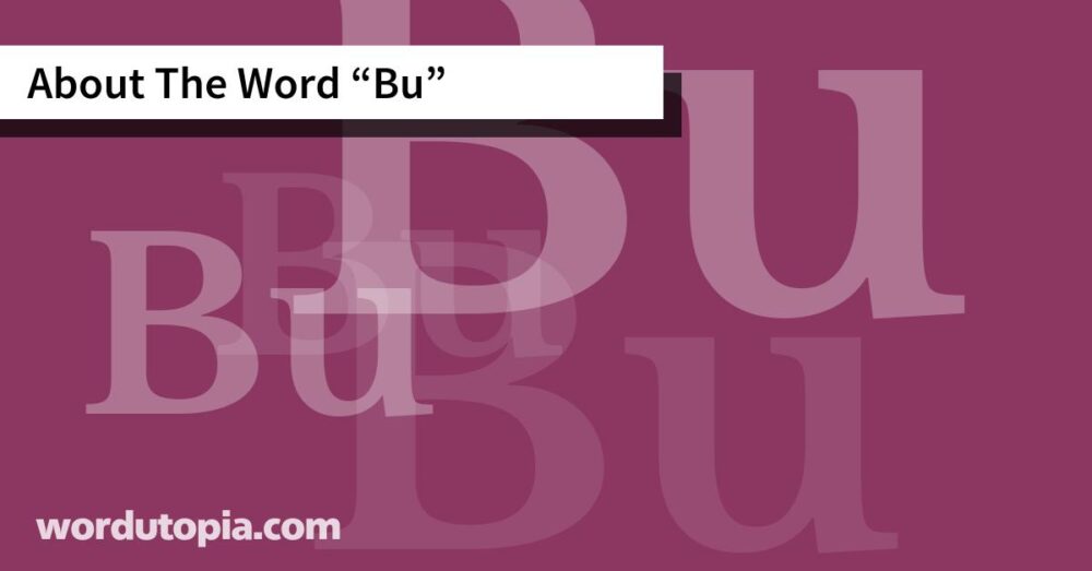 About The Word Bu