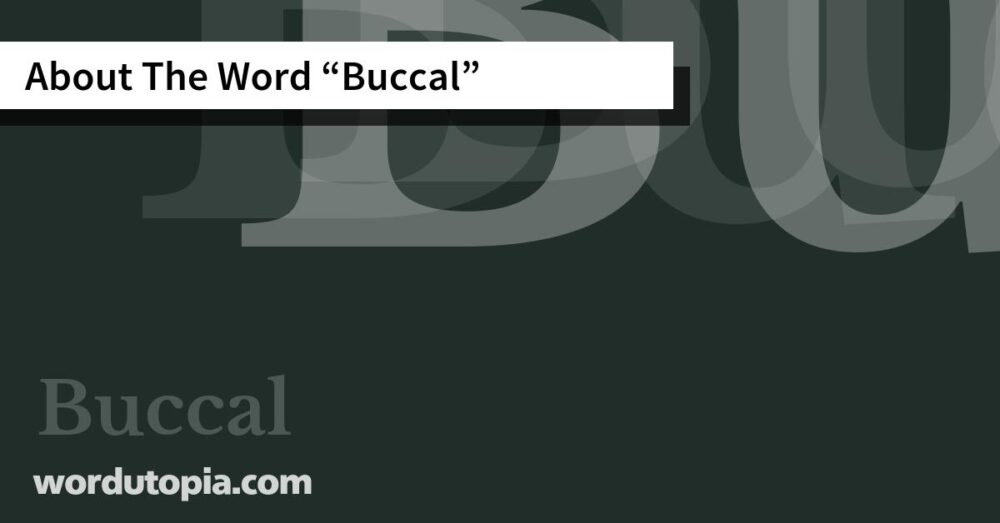 About The Word Buccal